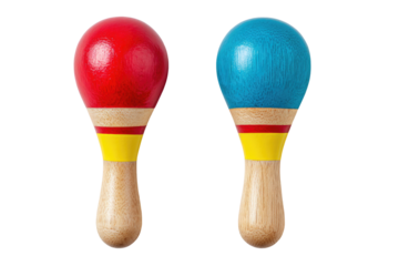 Two colorful wooden maracas (1)