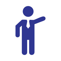 Businessman Holding Hand Leadership Gesture Vector Illustration