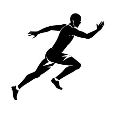 Vector art of silhouette of a runner, depicting speed and agility, representing the essence of athleticism, competition, and the pursuit of excellence in sports