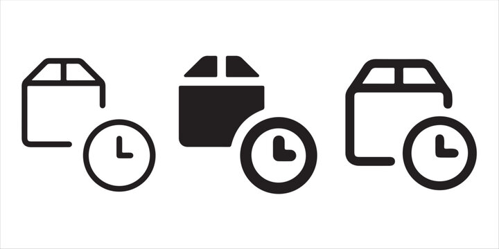 Timely delivery icons for your business needs, conveying speed, efficiency, and reliability for shipping, logistics, and e-commerce success vector illustration!