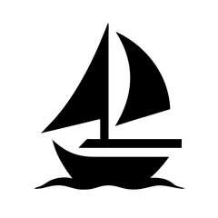 Vector art of elegant sailboat gliding on water, a symbol of freedom, adventure, and the serene beauty of the sea, depicted in a minimalist silhouette