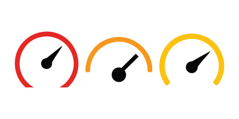 Obraz premium Speed Meter Rating Gauge Indicator Vector Icon