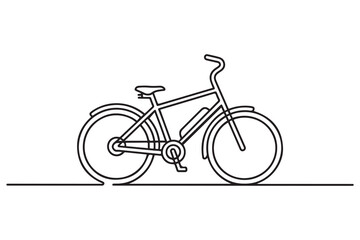 Electric bicycle icon. one line Icon drawing. with white background