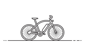 Naklejka premium Electric bicycle icon. one line Icon drawing. with white background