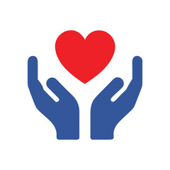 Two Cupped Hands Gently Holding Care Symbol Vector Icon