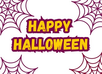 Happy Halloween, Halloween calligraphy vector image, Halloween night poster vector art 