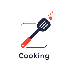 Culinary Utensil Logo A Spatula with Bubbles for Cooking and Food Service