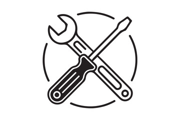Repair service vector line icon isolated. one line Icon drawing. with white background