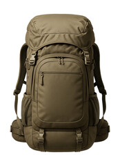 Fototapeta premium Spacious hiking backpack featuring multiple exterior pockets and adjustable straps.