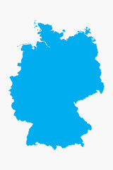Vector graphic artwork suitable for print and web containing flat detailed map of GERMANY