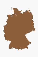 Vector graphic artwork suitable for print and web containing flat detailed map of GERMANY