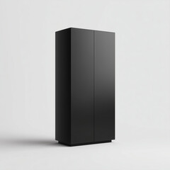 Minimalist black shape Almari - Silent Style, Solid Build white background