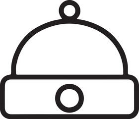Black and White Line Drawing of a Traditional Chinese Imperial (Mandarin) Hat