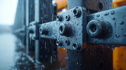 Steel joint mechanism in Smart Flood system during rainfall Generative AI