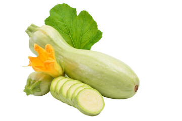 Аresh zucchini with leaves isolated