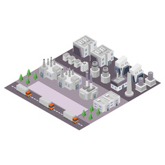 Isometric industrial buildings