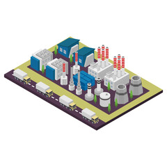 Isometric industrial buildings