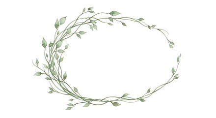 Watercolor wreath with green leaves and branches isolated on white background, perfect for wedding invitations and designs