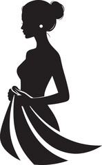 Silhouette Woman Dress Fashion Elegant Style Beauty Illustration Graphic Design
