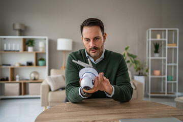 Person setting up smart home security surveillance camera