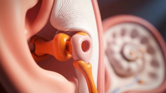 Ear Anatomy Diagram Hearing Process Sound Waves and Ear Bones Illustration Animation Inner Ear Structure Medical
