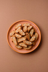 Italian cantuccini cookies with almonds, a sweet biscuit dessert. Cantuccini cookies