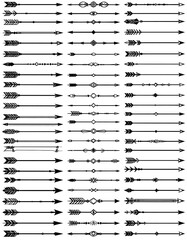 A collection of black line designs including arrows and decorative elements