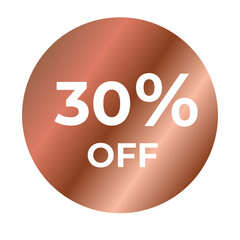 30 percent off discount label with colorful gradient circle design for sale and promotion banners