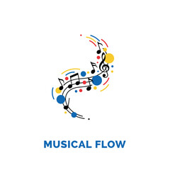 Obraz premium Flat vector icon featuring musical notes, designs, songs, and melodies