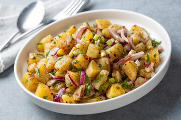Potato salad with parsley and onion