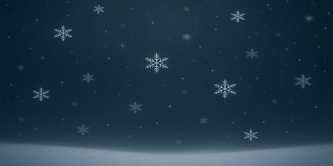 Blue Christmas background design with snowflakes and stars for a winter holiday celebration