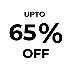 Upto Sixty Five Percent Off Sale Announcement Graphic.
