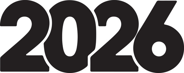 Bold Black 2026 Typography Design for New Year and Future Concepts