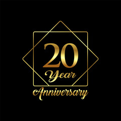 20 Year Anniversary wedding wish lettering text vector illustration.
