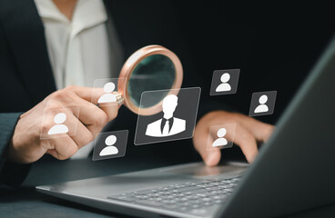 Human resource management (HR) concept. recruitment, leadership and teambuilding. Search and select candidates for jobs. Process of recruiting people to work for the organization