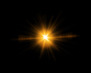 Brilliant golden starburst radiating from the center of a deep black background, with dynamic light rays extending outward, perfect for festive, celebratory, or inspirational visual projects and backg