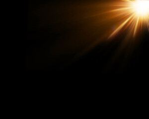 Radiant burst of golden sunlight streaming across a deep black background, creating dramatic rays and a glowing effect. Perfect for backgrounds, overlays, or inspirational and spiritual designs.

