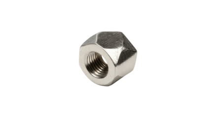 Close-up of a metallic hex nut