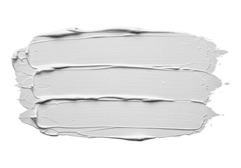 Thick white paint stroke PNG isolated on transparent background, creamy texture for design and decoration, abstract element