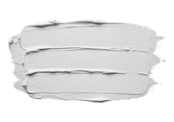 Thick white paint stroke PNG isolated on transparent background, creamy texture for design and decoration, abstract element