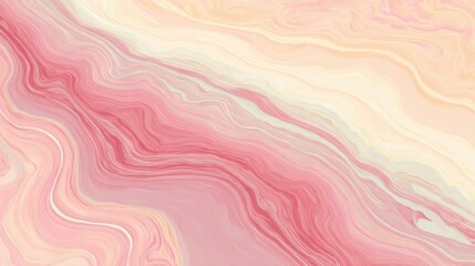 Fototapeta premium Abstract marble texture in pink and beige colors with wavy pattern