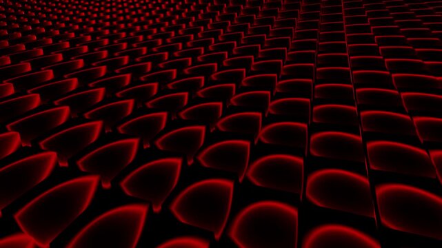 Unique patterns of red geometric shapes create striking visual appeal in modern design