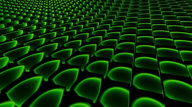 Unique patterns of green geometric shapes create striking visual appeal in modern design