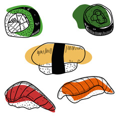 sushi set vector