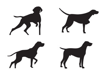 hunting dogs silhouette vector art design