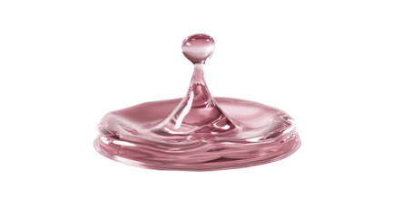 A vibrant pink water droplet