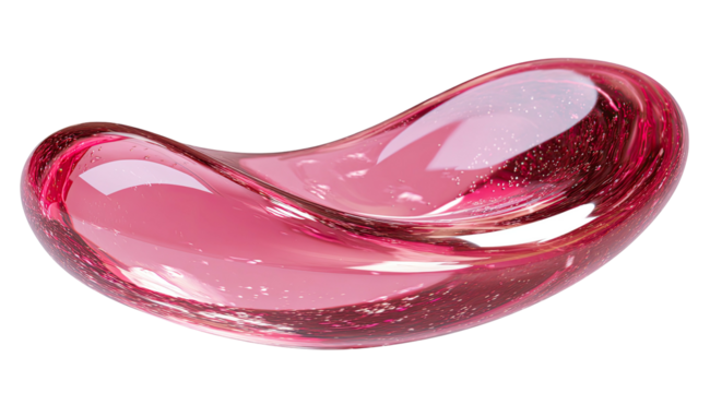 Pink, smooth, glossy, translucent orb