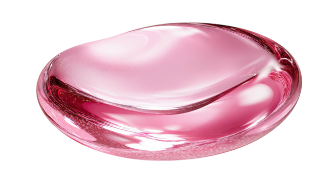 A smooth, glossy, pink oval