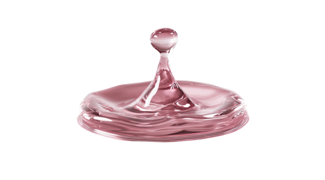 A vibrant pink water droplet