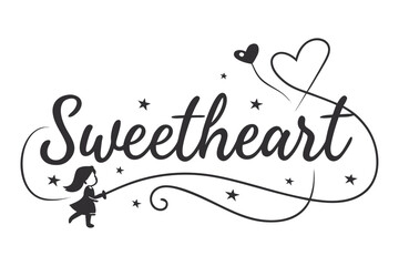“Sweetheart” minimal cursive font with tiny star accents
